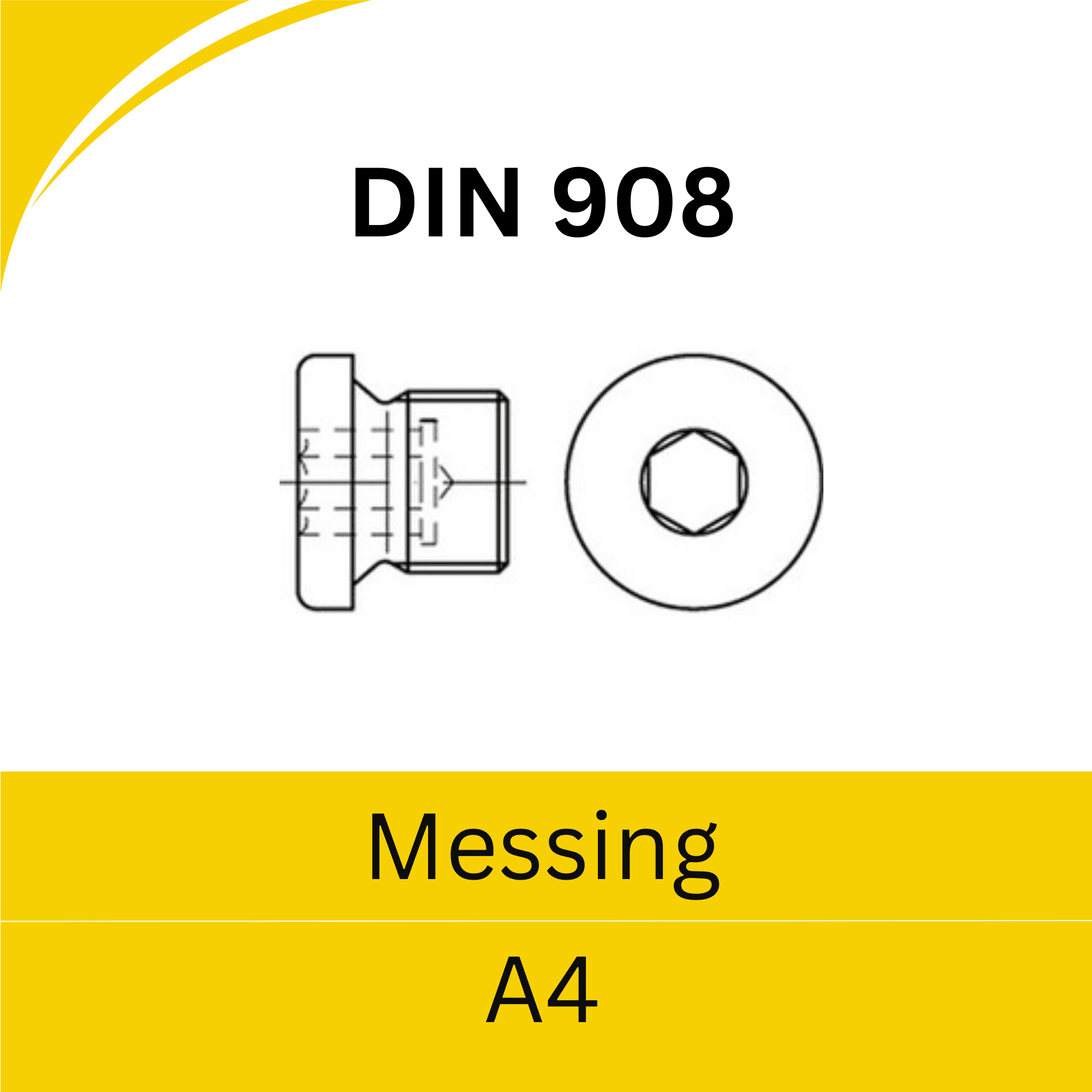 Bild für Kategorie  ➤ Kategorie: DIN 908 Verschlussschrauben innen-6-kant-Bund (Messing blank)